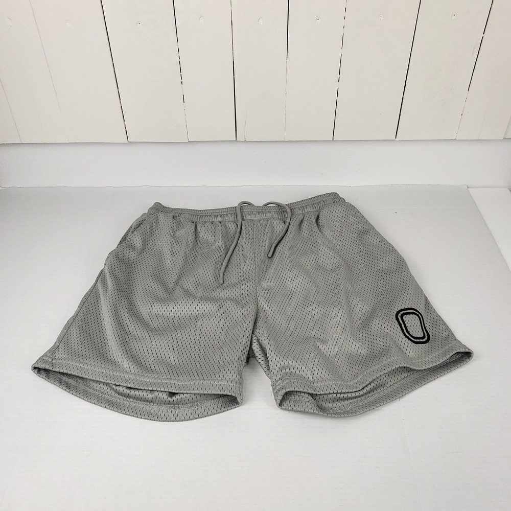 Overtime Large Athletic Shorts Grey Heavy Double Mesh 2 Side Pockets